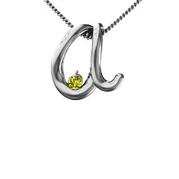 A to Z Initial Pendant with Birthstone