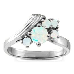 Grooved Wave 2-9 Gemstones Ring