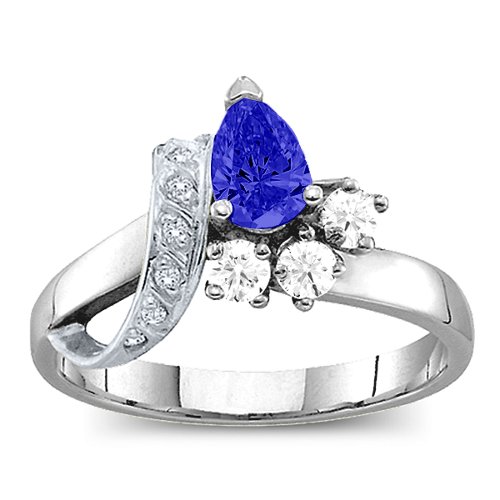 Pear Ribbon Ring with Gemstones