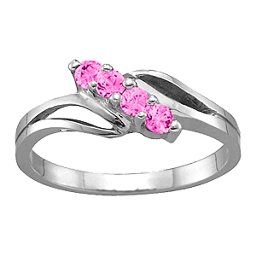 Diagonal Gemstone Branch Ring