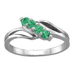 Diagonal Gemstone Branch Ring