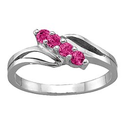 Diagonal Gemstone Branch Ring