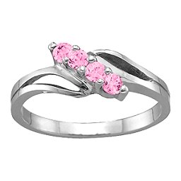 Diagonal Gemstone Branch Ring