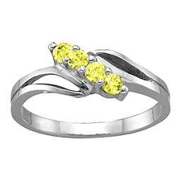 Diagonal Gemstone Branch Ring