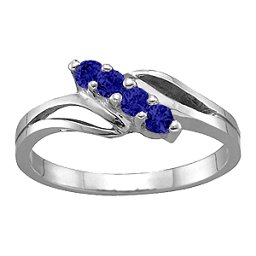 Diagonal Gemstone Branch Ring