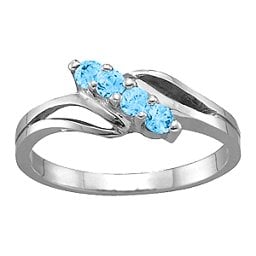 Diagonal Gemstone Branch Ring