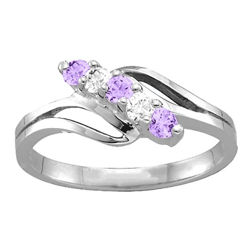 Diagonal Gemstone Branch Ring