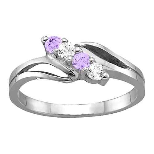 Diagonal Gemstone Branch Ring