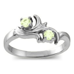 "Nouveau" Flame 2-6 Gemstones Ring