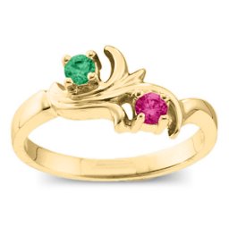 "Nouveau" Flame 2-6 Gemstones Ring