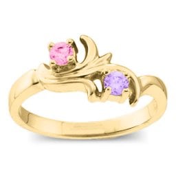 "Nouveau" Flame 2-6 Gemstones Ring