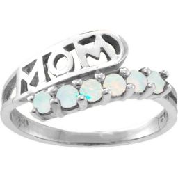 "Cherish" MOM Cut-out 2-6 Stones Ring