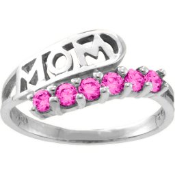 "Cherish" MOM Cut-out 2-6 Stones Ring