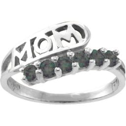 "Cherish" MOM Cut-out 2-6 Stones Ring