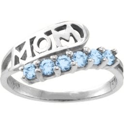 "Cherish" MOM Cut-out 2-6 Stones Ring