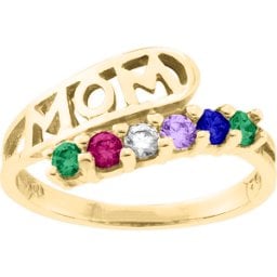 "Cherish" MOM Cut-out 2-6 Stones Ring