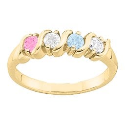 2-6 Gemstones S-Curve Ring
