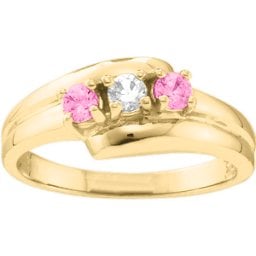 "Reverie" Angled 2-6 Stones Ring