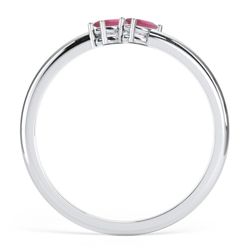 2 Stone Marquise Ring – Sterling Silver with Ruby
