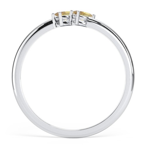 2 Stone Marquise Ring – Sterling Silver with Citrine
