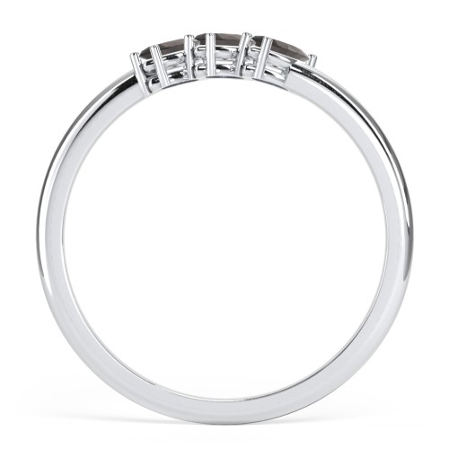 Petit Marquise Trio Ring – Sterling Silver with Smokey Quartz