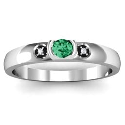 Open Bezel Cut Ring with Accents Stones