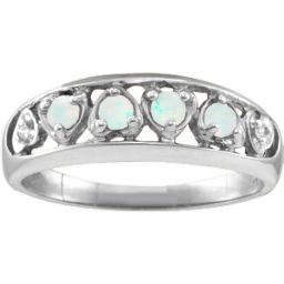 "Lyric" Embedded Hearts Ring with 2-6 stones