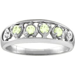 "Lyric" Embedded Hearts Ring with 2-6 stones