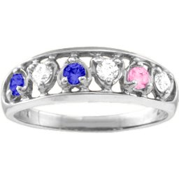 "Lyric" Embedded Hearts Ring with 2-6 stones
