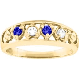 "Lyric" Embedded Hearts Ring with 2-6 stones