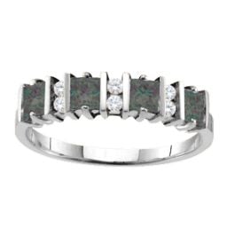 "Echo" 2-6 Princess Cut Stones Ring With Accents