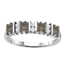 "Echo" 2-6 Princess Cut Stones Ring With Accents