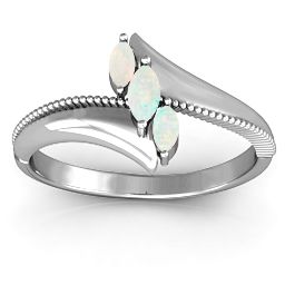 Trois Marquise and Studded Ring