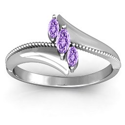 Trois Marquise and Studded Ring