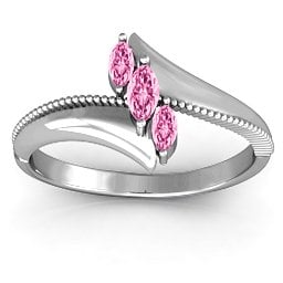 Trois Marquise and Studded Ring