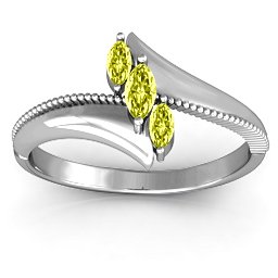 Trois Marquise and Studded Ring