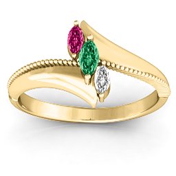 Trois Marquise and Studded Ring