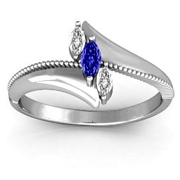 Trois Marquise and Studded Ring