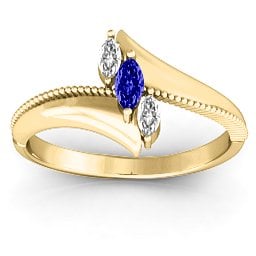 Trois Marquise and Studded Ring