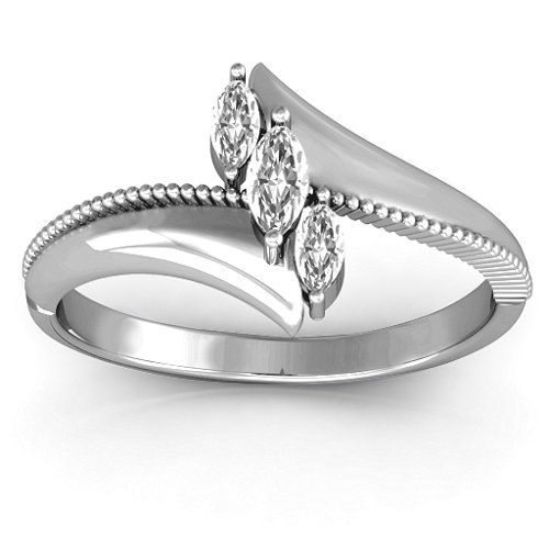 Trois Marquise and Studded Ring