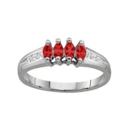 3-6 Marquise Ring With Channel Set Accents