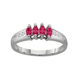 3-6 Marquise Ring With Channel Set Accents