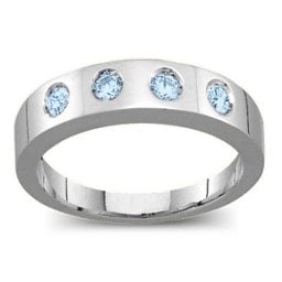 Belt Ring with 2-6 Round Stones