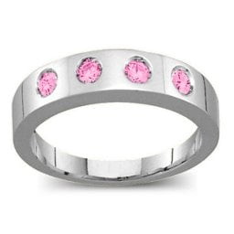 Belt Ring with 2-6 Round Stones