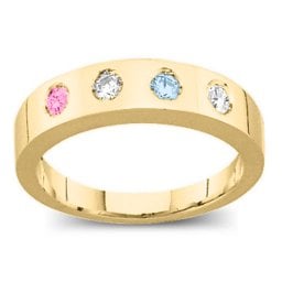 Belt Ring with 2-6 Round Stones