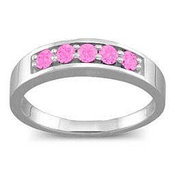 Geometric 3-6 Stones Ring