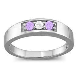 Geometric 3-6 Stones Ring