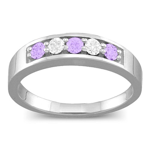 Geometric 3-6 Stones Ring