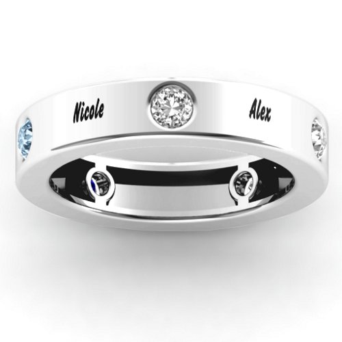 Circular Band 2-5 Stones Ring