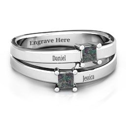 Double Princess Cut Ring